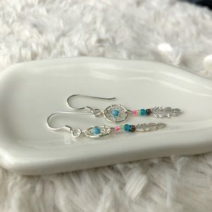 Dream Catcher Feather Earrings